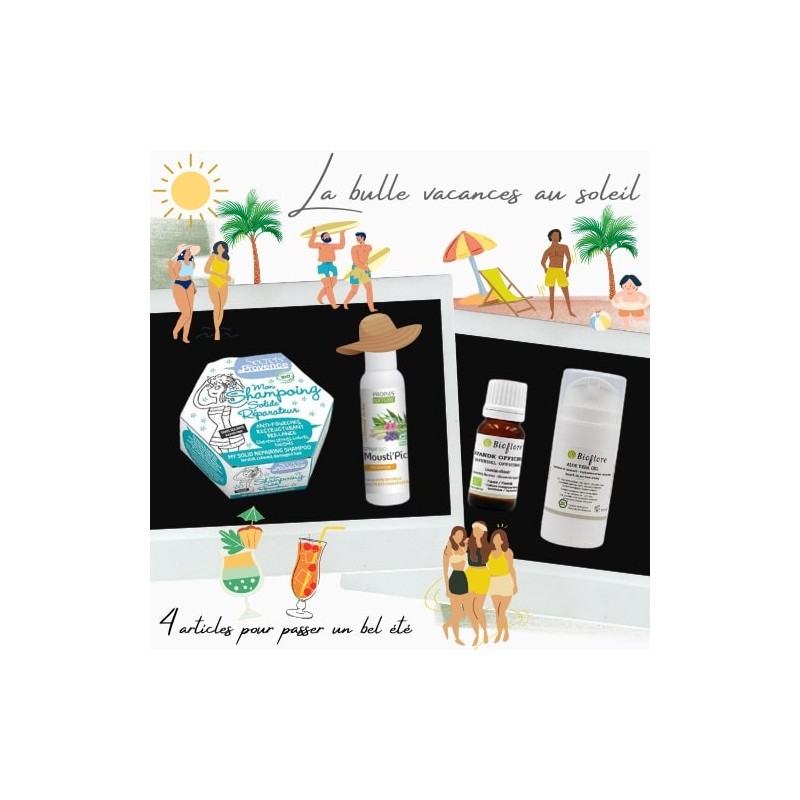 La bulle vacances au soleil : 4 produits naturels pour protéger / réparer la peau / les cheveux