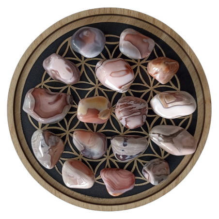 Agate rose du Botswana Pierre roulée lithothérapie