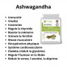 Ashwagandha BIO + poivre noir KSM-66 stress, muscles, glycémie, thyroïde, mémoire...