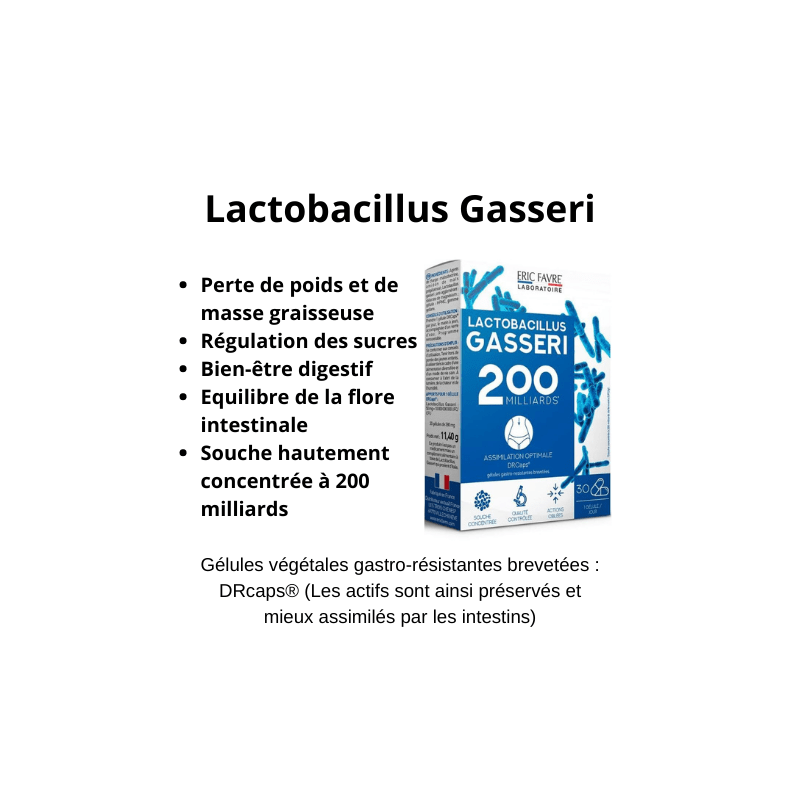 Lactobacillus Gasseri 200 milliards Perte de poids, flore intestinale, régulation des sucres