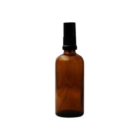 Flacon vaporisateur en verre brun avec spray 100 ml