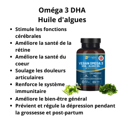 Compléments Oméga 3 DHA Huile d'algues Prowise 60 gélules