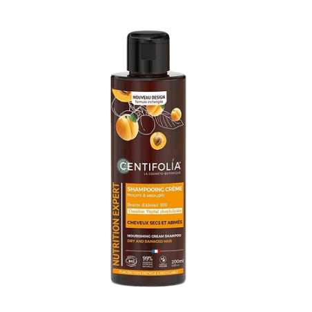 Shampoing crème cheveux secs et abimés Centifolia 200ml au beurre d'abricot et à l'huile de jojoba