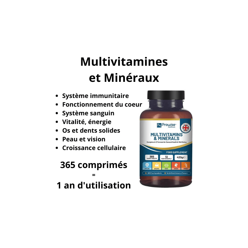 Compléments Multivitamines et minéraux Prowise Healthcare 365 jours d'utilisation Vitamines, Fer, Zinc, ...