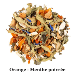 Infusion Tisane des Alpes BIO saveur Orange Menthe poivrée