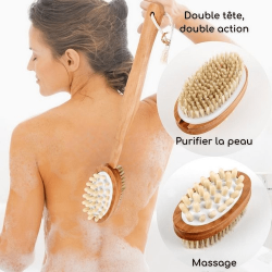 Brosse de bain massage picots et poils