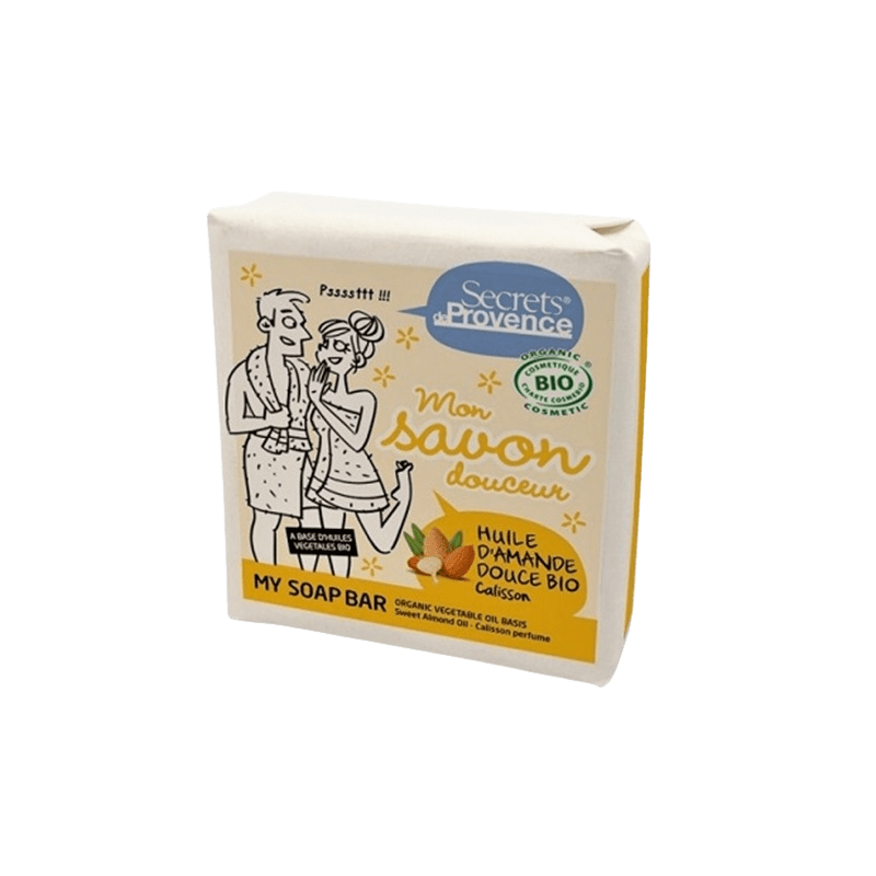 Mon savon douceur à l'huile d'amande douce parfum calisson Secrets de Provence BIO 100g
