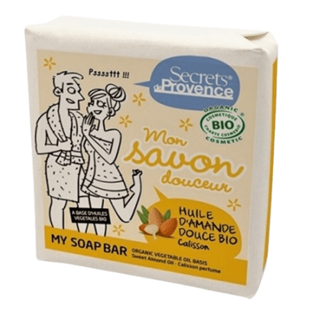 Mon savon douceur à l'huile d'amande douce parfum calisson Secrets de Provence BIO 100g
