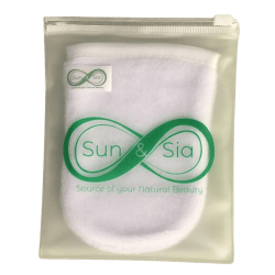 Démaquillage à l'eau gant Sun & Sia en microfibres + pochette