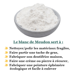 Blanc de Meudon ou Carbonate de Calcium Origine France
