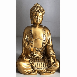 Statue dorée Bouddha qui médite