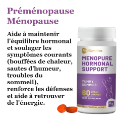 Gummies pour soulager les symptômes de la ménopause ou préménopause