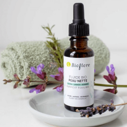 Fluide Bio Peau Nette Bioflore Peaux mixtes grasses imperfections points noirs pores dilatés