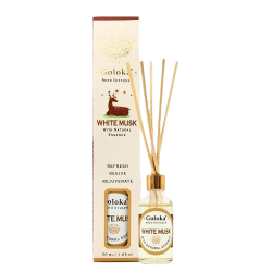Goloka Parfum Musc blanc Diffusion bâtonnets de roseaux 50ml