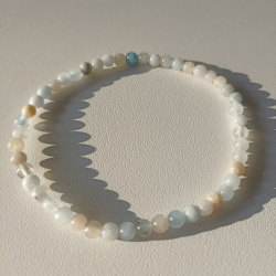 Bracelet en perles de Morganite 4mm Douceur Amour inconditionnel