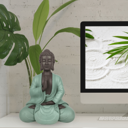 Statue déco intérieur Bodhi Zen Vert
