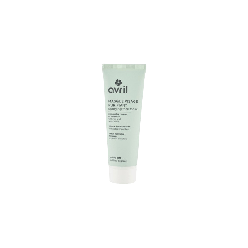 Masque visage purifiant Bio Avril aux argiles rouge et blanche