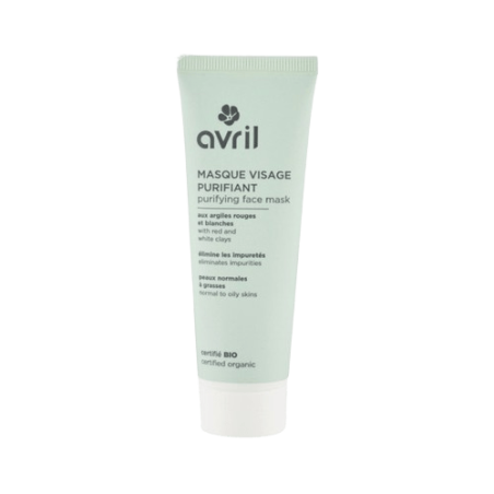Masque visage purifiant Bio Avril aux argiles rouge et blanche