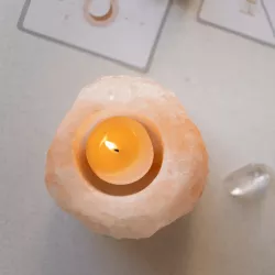 Bougeoir en sel rose de l'Himalaya 500g