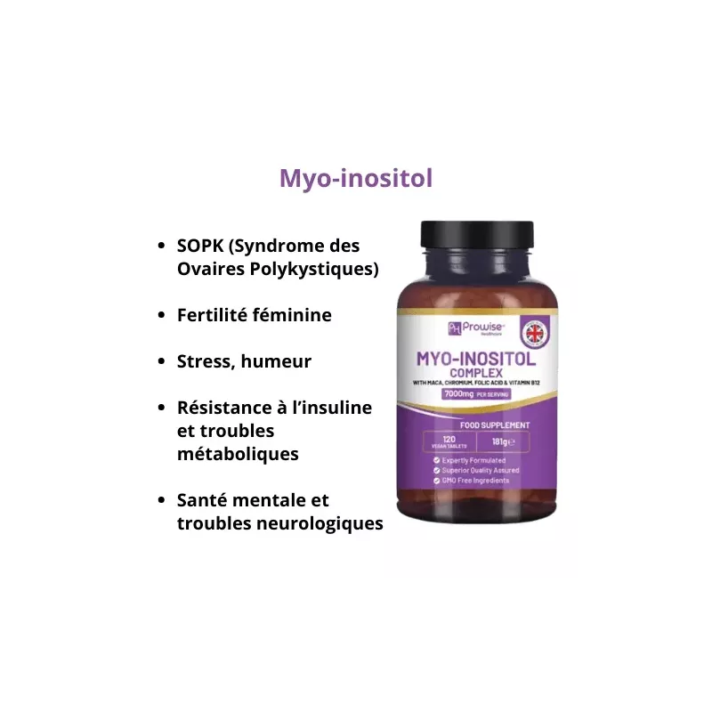 Myo-inositol complex Prowise SOPK, fertilité, stress, résistance à l'insuline