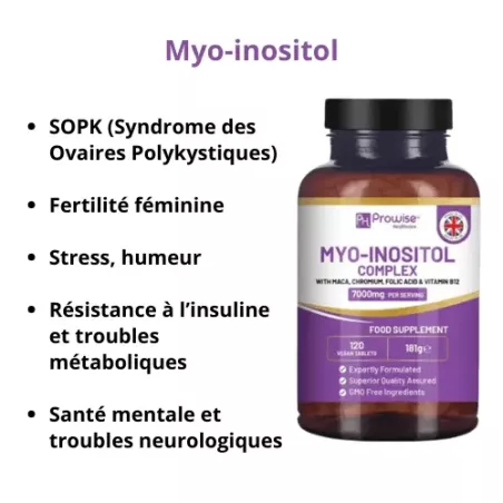 Myo-inositol complex Prowise SOPK, fertilité, stress, résistance à l'insuline