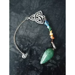 Pendule Chakras Triquetra Aventurine verte