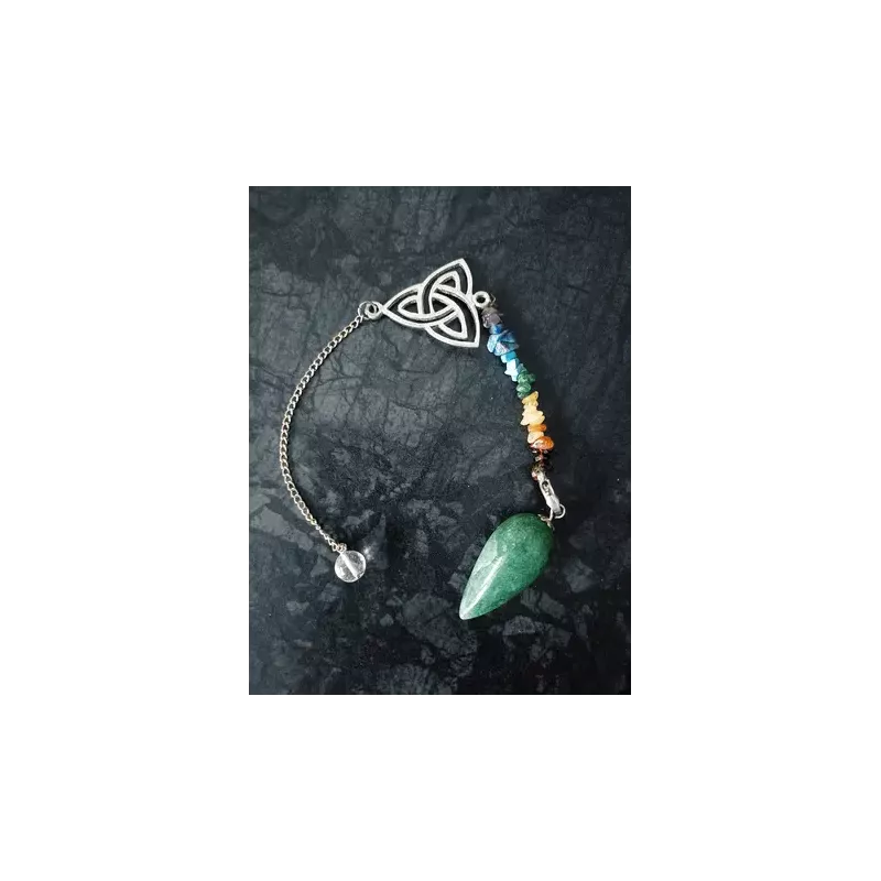 Pendule Chakras Triquetra Aventurine verte