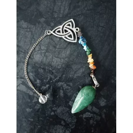 Pendule Chakras Triquetra Aventurine verte