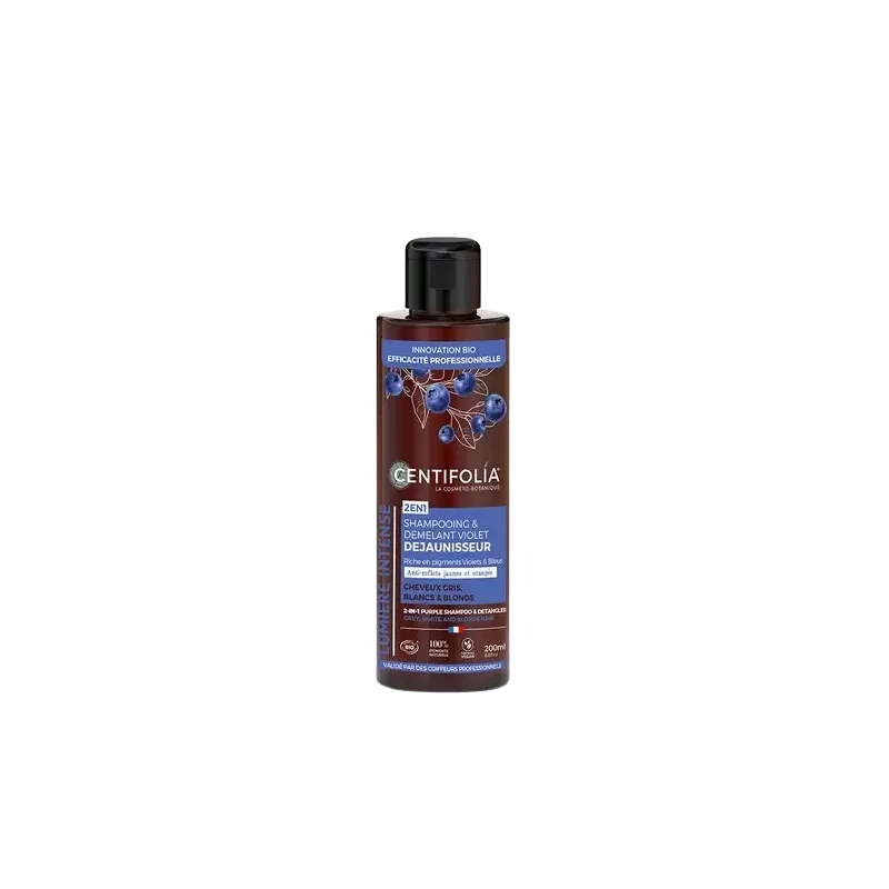 Shampoing démêlant violet déjaunisseur Centifolia Bio 200 ml