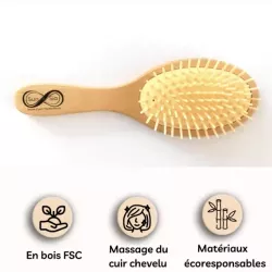 Brosse à cheveux Sun & Sia en bois FSC