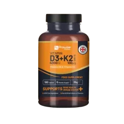 Vitamine D3 + K2 180 comprimés 6 mois d'utilisation