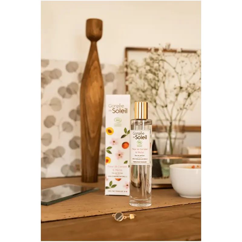 Eau de parfum BIO Gorgée de Soleil - Fleur de Cerisier et pêche