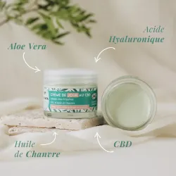 Crème de jour au CBD, Aloe Vera et Acide Hyaluronique SANAKA BIO