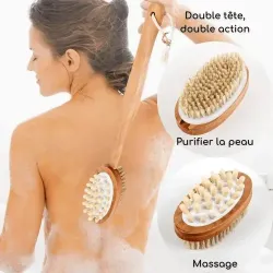 Brosse de bain massage picots et poils