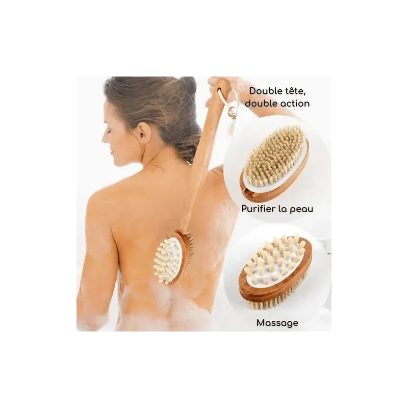 Brosse de bain massage picots et poils