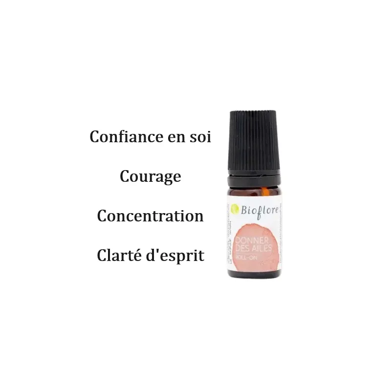 Roll'on Donner des ailes 5ml BIO Bioflore Courage Concentration Clarté d'esprit Confiance en soi