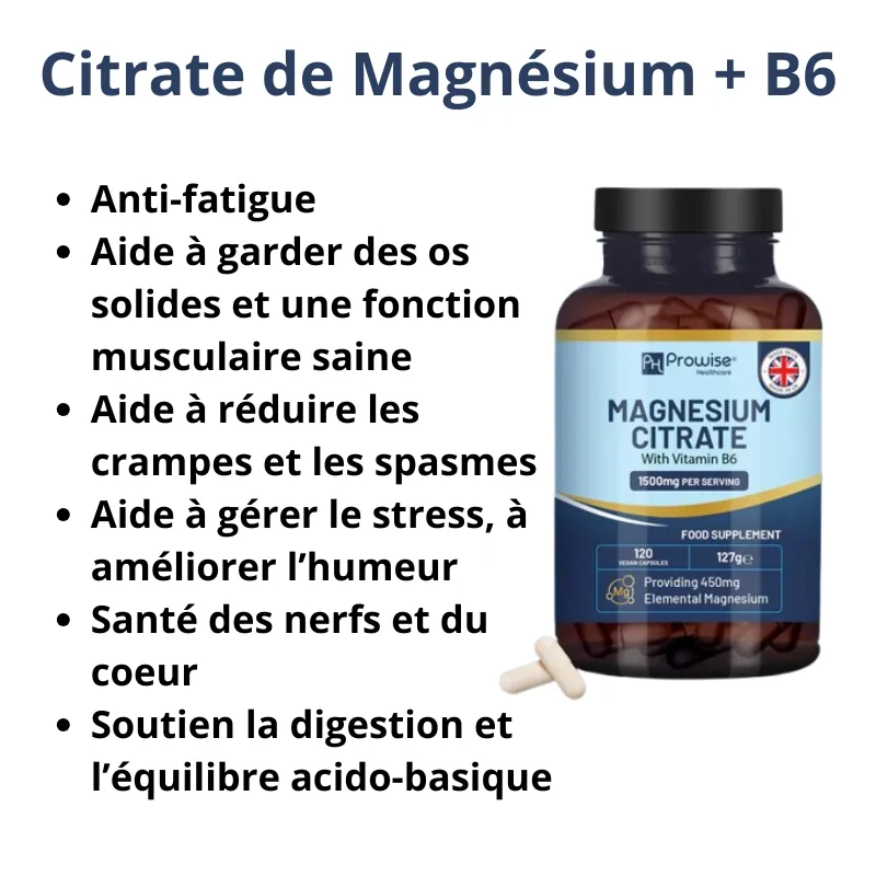Citrate de Magnésium + vitamine B6 Prowise Healthcare 120 gélules