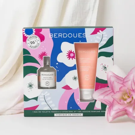 Coffret Eau de toilette et gel douche Freesia et Coton