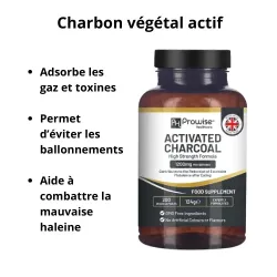 Charbon végétal activé Confort digestif, anti-ballonnements et mauvaise haleine, adsorbe gaz et toxines