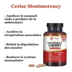 Cerise de Montmorency Sommeil, récupération musculaire, immunité