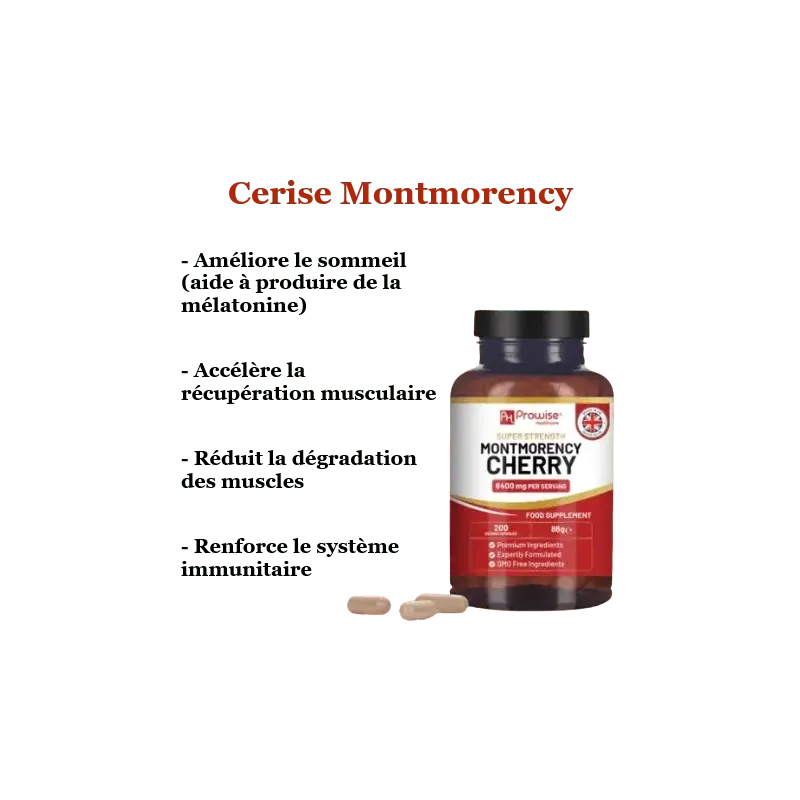 Cerise de Montmorency Sommeil, récupération musculaire, immunité