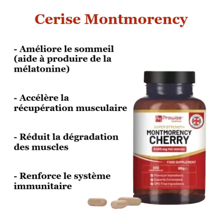 Cerise de Montmorency Sommeil, récupération musculaire, immunité