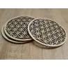 Plateau en bois motif fleur de vie