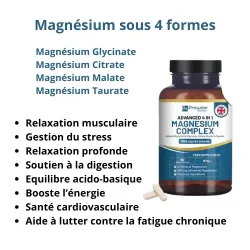 Magnésium glycinate, citrate, malate et taurate