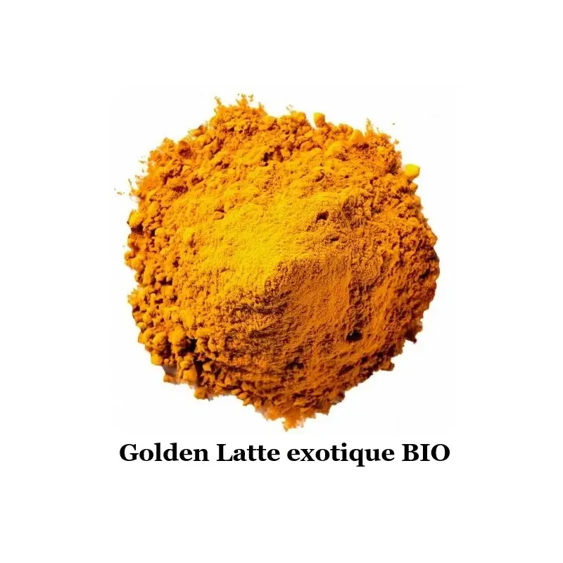 Golden Latte exotique BIO (Curcuma, Poivre noir, Sucre de Coco, Vanille)
