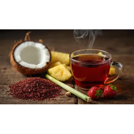 Rooibos Fraise Colada : Coco, Ananas, Citronnelle, Fraise