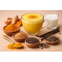 Golden Latte BIO Curcuma, Poivre noir, sucre de Coco et Vanille