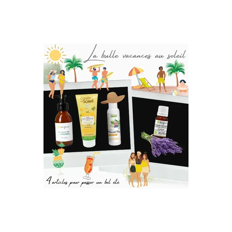 La bulle vacances au soleil : 4 produits naturels pour protéger / réparer la peau / les cheveux