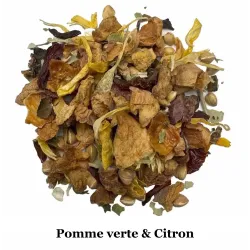 Infusion Pomme verte, Citron, Sarrasin, Hibiscus, Cynorrhodon, feuilles de Mûre, Soucis
