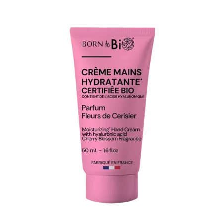 Crème mains Hydratante à l'acide hyaluronique Born to Bio 50 ml Parfum Fleurs de Cerisier